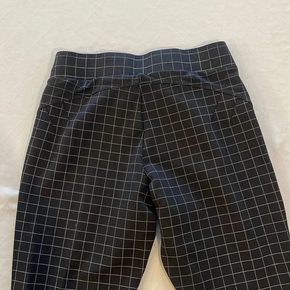 Kay Unger NY Pull On Stretch Elastic Waist Pants plaid medium EUC - Picture 4 of 4